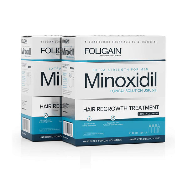 FOLIGAIN Low Alcohol Minoxidil 5% Hair Regrowth Treatment For Men 6 Month Supply - FOLIGAIN