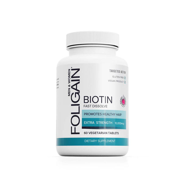 FOLIGAIN Biotin Supplement For Healthier-Looking Hair (Fast Dissolve) - Foligain US