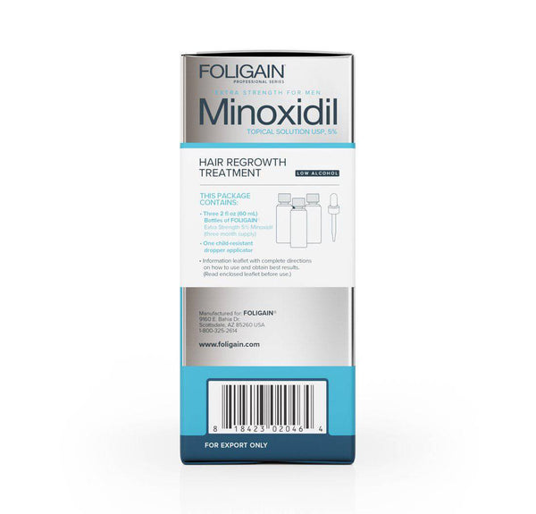FOLIGAIN Low Alcohol Minoxidil 5% Hair Regrowth Treatment For Men - Foligain US