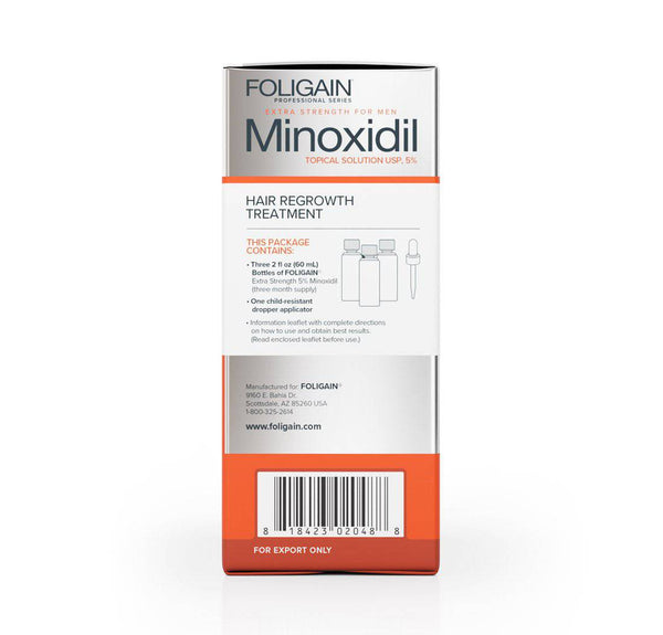 FOLIGAIN Minoxidil 5% Hair Regrowth Treatment For Men 6 Month Supply - FOLIGAIN