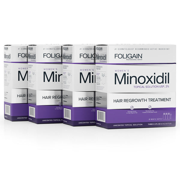 FOLIGAIN Minoxidil 2% Hair Regrowth Treatment For Women 12 Month Supply - FOLIGAIN