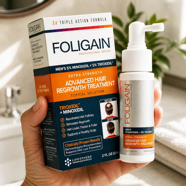 FOLIGAIN® Advanced Hair Regrowth For Men 5% Minoxidil + 5% TRIOXIDIL® - FOLIGAIN