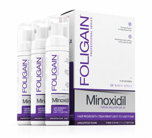 FOLIGAIN® Minoxidil 2% Hair Regrowth Foam For Women 3 Month Supply - FOLIGAIN
