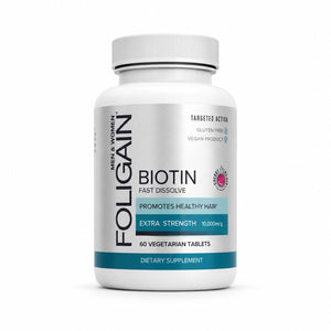 FOLIGAIN® Biotin Supplement For Healthier-Looking Hair (Fast Dissolve) 60 Tablets - FOLIGAIN