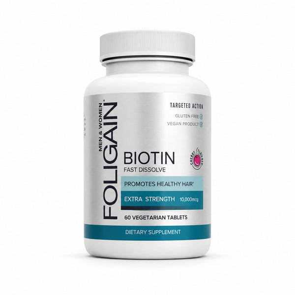 FOLIGAIN® Biotin Supplement For Healthier-Looking Hair (Fast Dissolve) 60 Tablets - FOLIGAIN