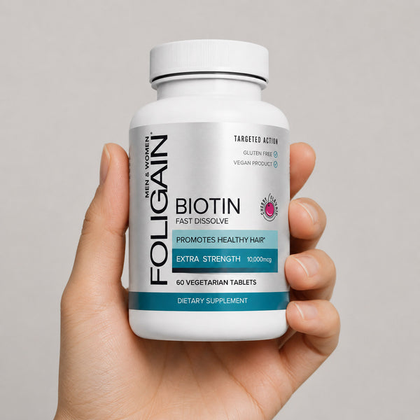 FOLIGAIN® Biotin Supplement For Healthier-Looking Hair (Fast Dissolve) 60 Tablets - FOLIGAIN