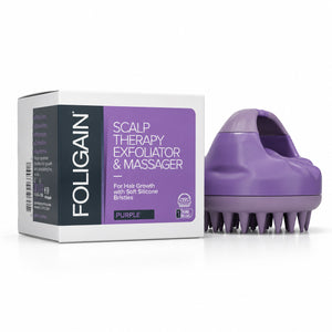 FOLIGAIN® Scalp Therapy Exfoliator & Massager in Purple - FOLIGAIN