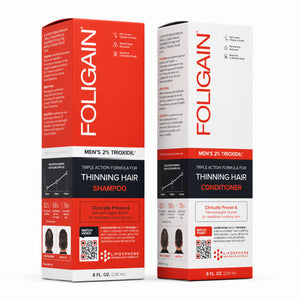 FOLIGAIN® Thinning Hair Shampoo and Conditioner Kit for Men with 2% TRIOXIDIL® - FOLIGAIN