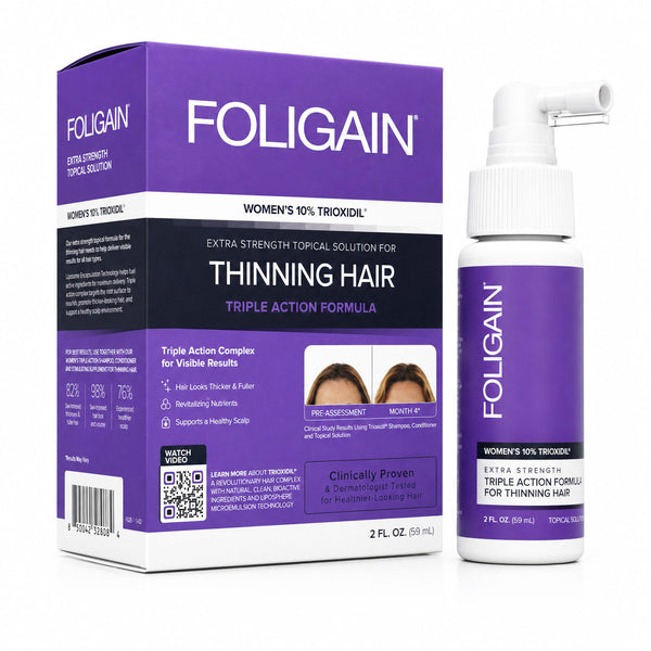 FOLIGAIN® Triple Action Complete Formula For Thinning Hair For Women with 10% TRIOXIDIL® - FOLIGAIN