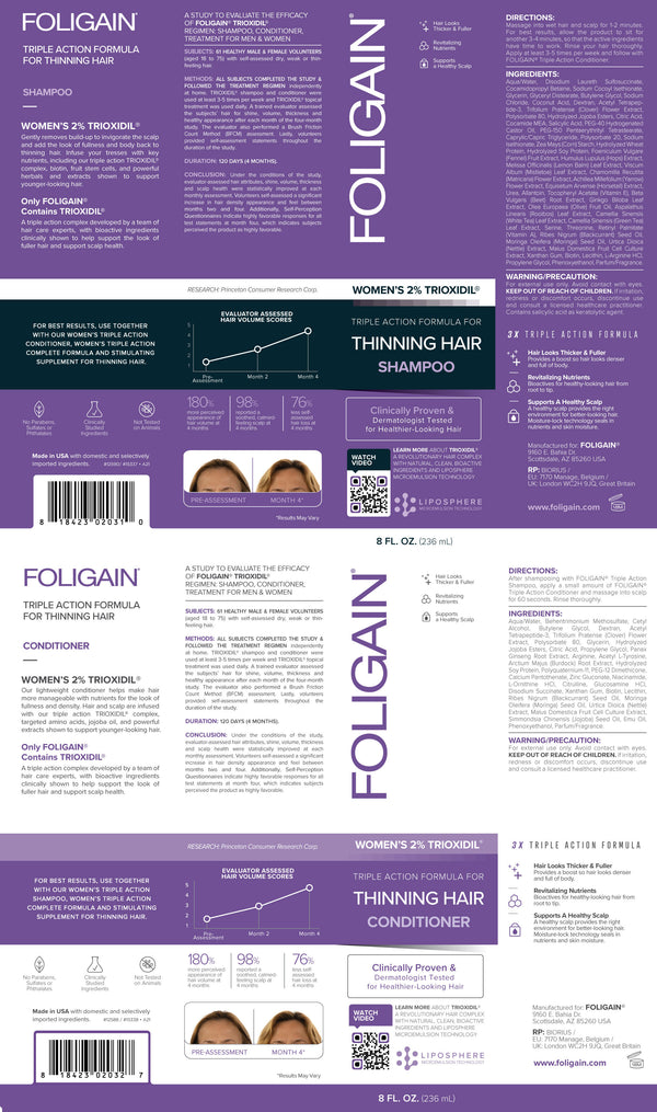 FOLIGAIN Hair Growth Shampoo + Conditioner Kit For Women - FOLIGAIN