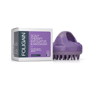 FOLIGAIN Scalp Therapy Exfoliator & Massager in Purple - FOLIGAIN