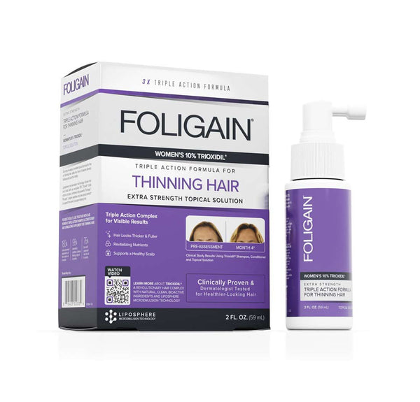 FOLIGAIN Triple Action Complete Formula For Thinning Hair For Women with 10% Trioxidil - FOLIGAIN