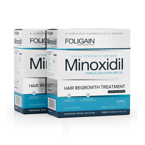 FOLIGAIN Low Alcohol Minoxidil 5% Hair Regrowth Treatment For Men 6 Month Supply - FOLIGAIN