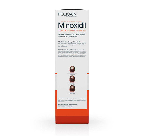 FOLIGAIN Minoxidil 5% Hair Regrowth Foam For Men 6 Month Supply - FOLIGAIN