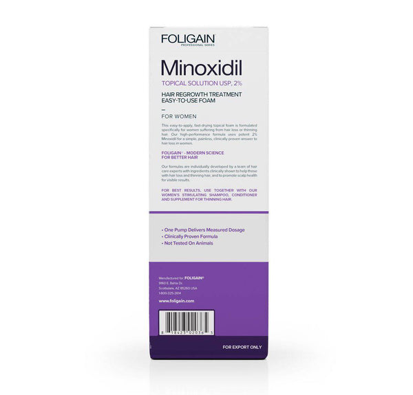 FOLIGAIN Advanced Hair Regrowth Treatment Foam For Women with Minoxidil 2% - Foligain US