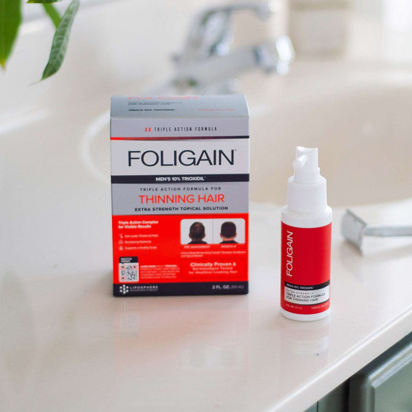FOLIGAIN Triple Action Complete Formula For Thinning Hair For Men 10% Trioxidil - Foligain US