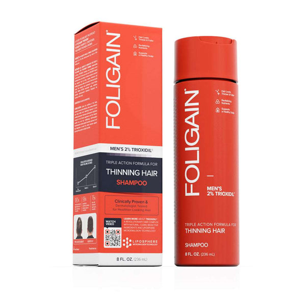 FOLIGAIN Triple Action Shampoo For Thinning Hair For Men with 2% Trioxidil - Foligain US
