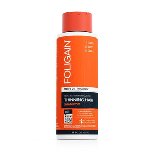 FOLIGAIN Triple Action Shampoo For Thinning Hair For Men with 2% Trioxidil 473ml - Foligain US