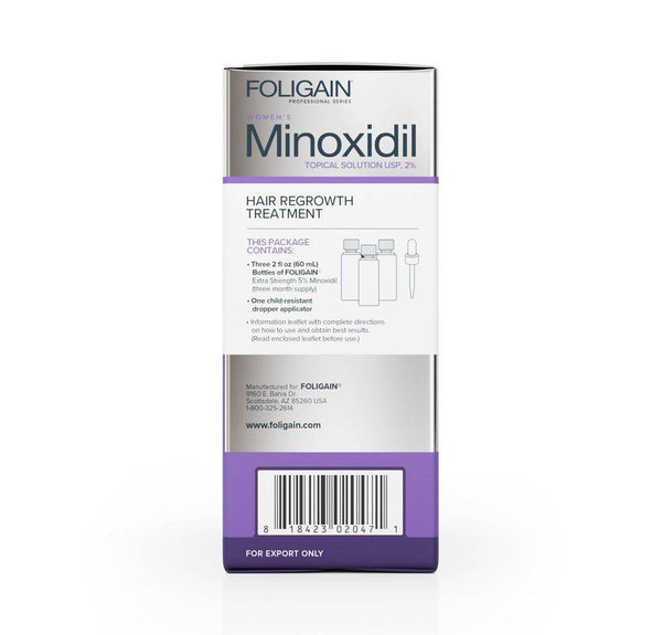 FOLIGAIN Minoxidil 2% Hair Regrowth Treatment For Women 6 Month Supply - FOLIGAIN