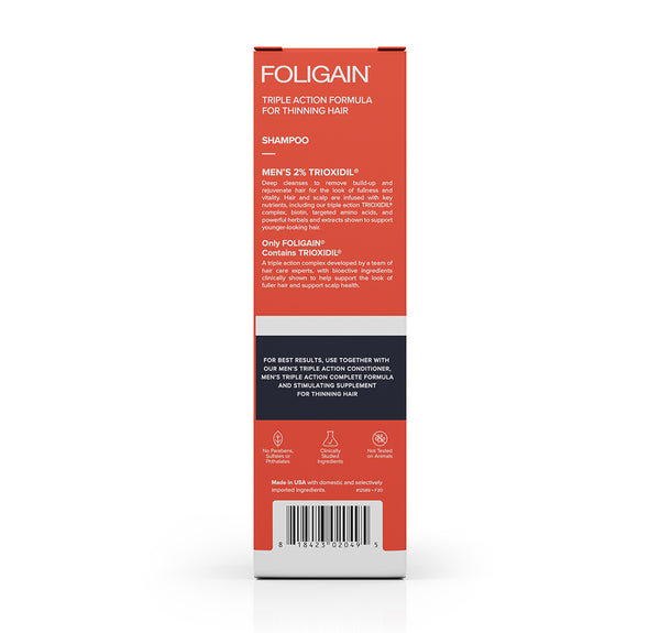 FOLIGAIN Triple Action Shampoo For Thinning Hair For Men with 2% TRIOXIDIL® - FOLIGAIN