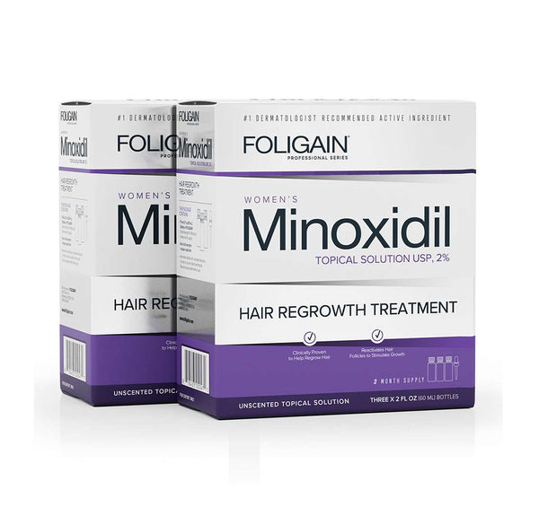 FOLIGAIN Minoxidil 2% Hair Regrowth Treatment For Women 6 Month Supply - FOLIGAIN